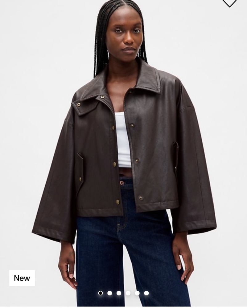 GAP Vegan Swing Leather Jacket by Gap - Pickle