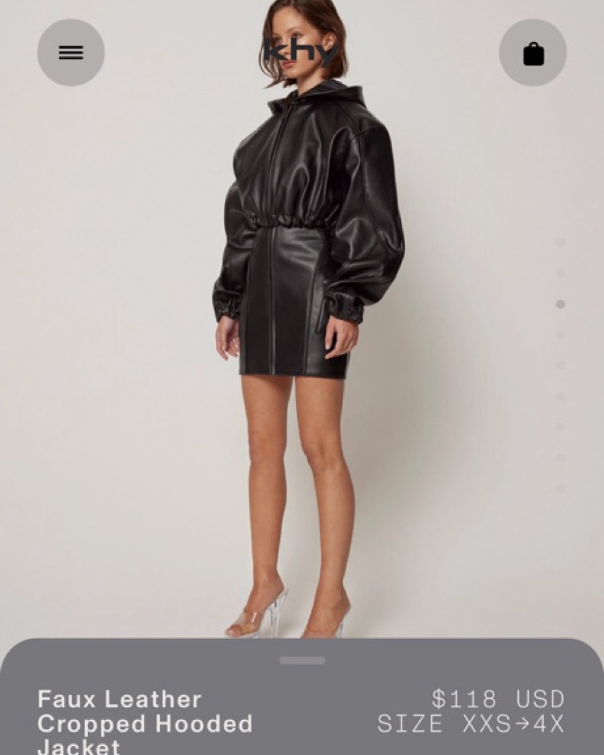 ジャケット・アウター Khy / Faux Leather Cropped Hooded Jacket KHY Faux leather cropped hooded jacket by Khy - Pickle