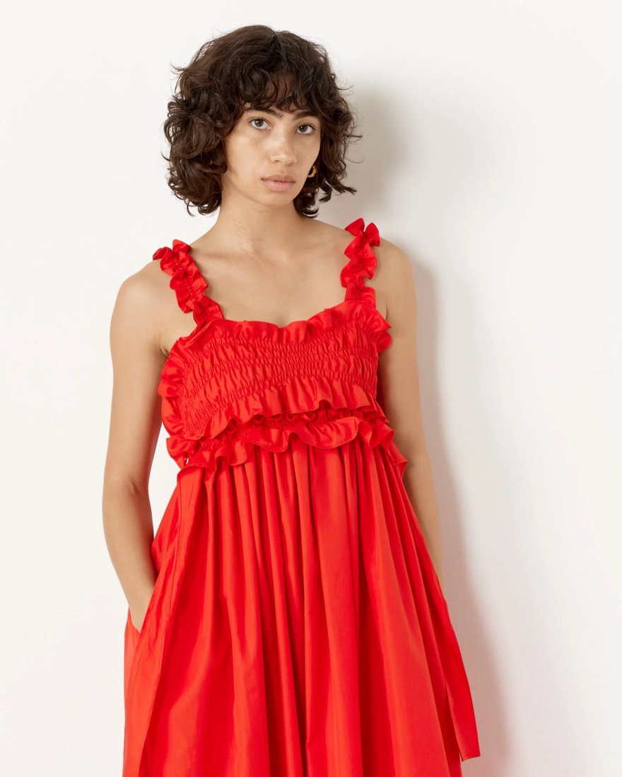 Cecilie Bahnsen Red Giovanna Dress by Cecilie Bahnsen - Pickle