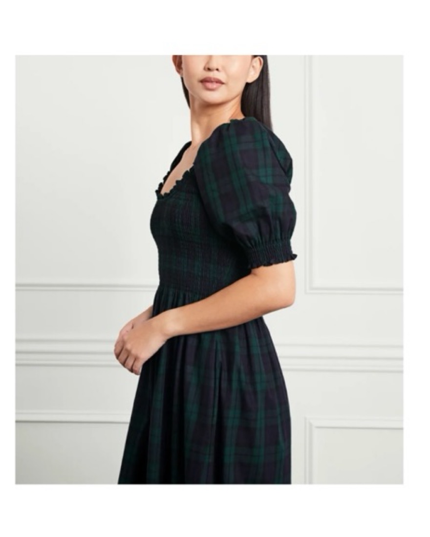 Hillhouse Tartan Louisa Nap Dress by Hill House - Pickle