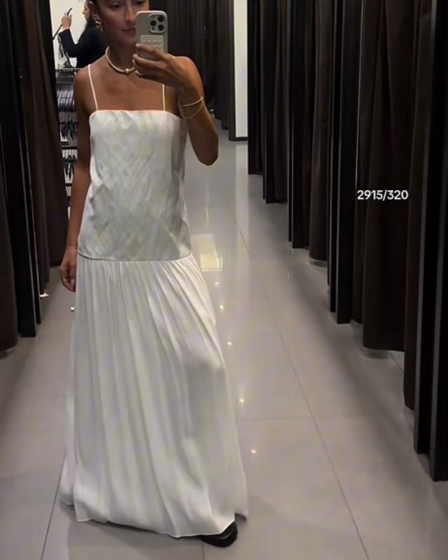 Zara Drop Waist White Midi Dress by Zara - Pickle