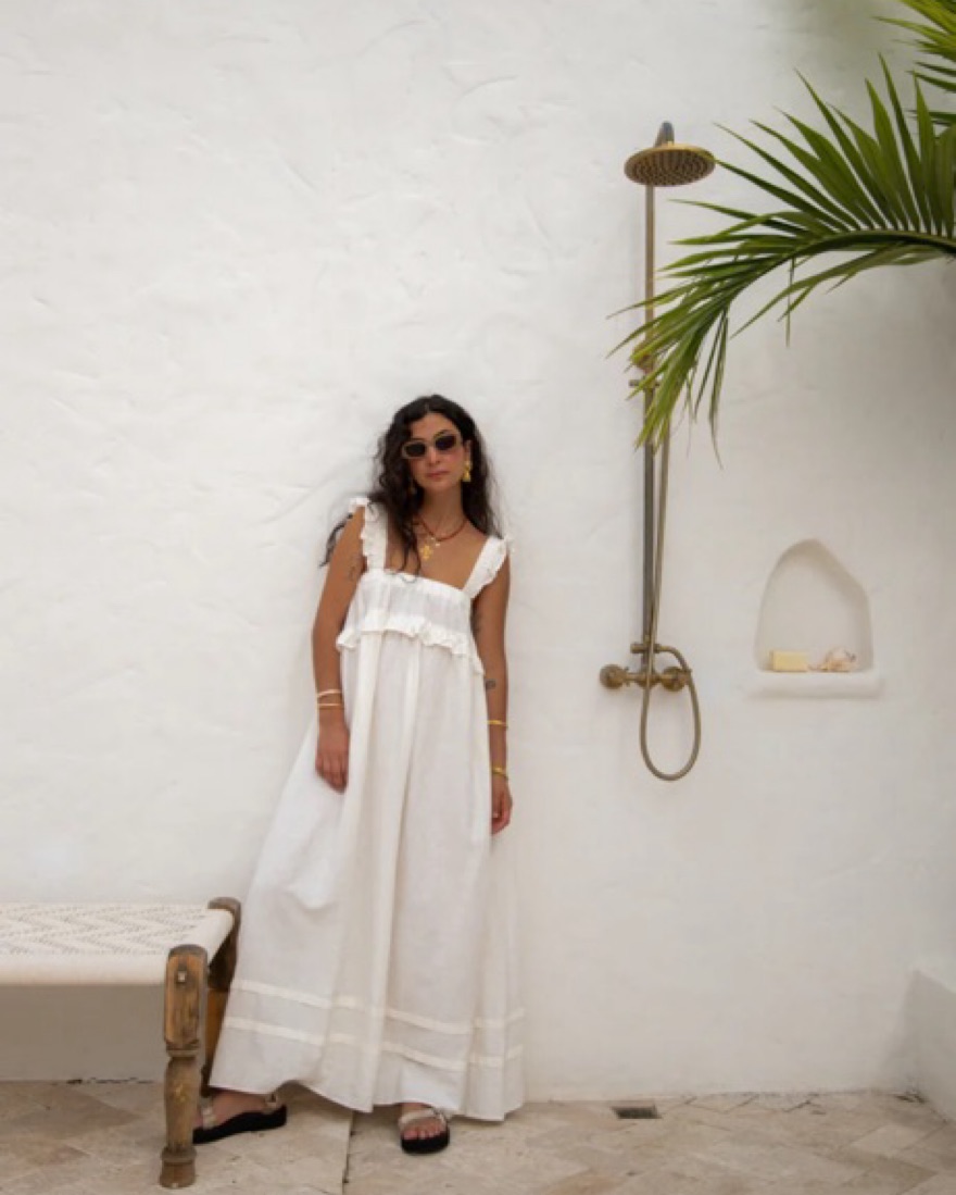 CURATE & CREATE SMOCK MAXI DRESS WHITE by Vrg Girl - Pickle