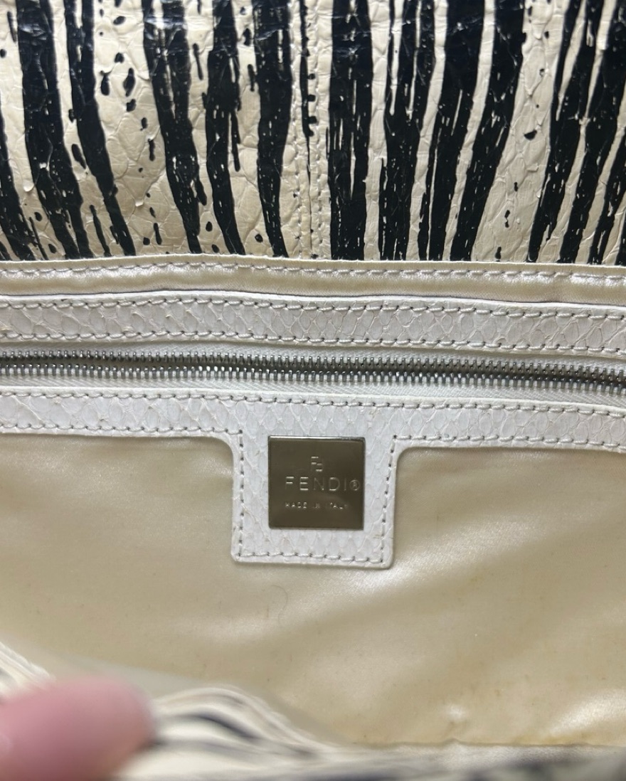 Fendi Zebra-Embossed Leather Clutch by Fendi - Pickle