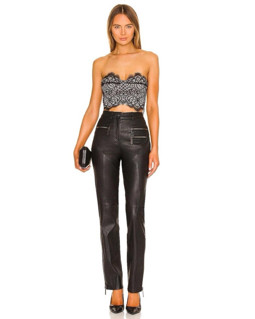 Kendall Lace Crop Top by Superdown - Pickle