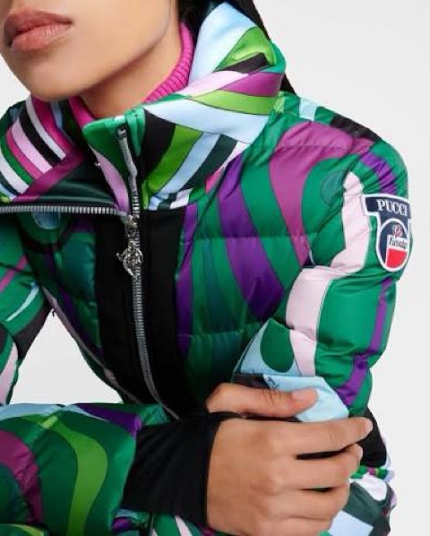 EMILIO PUCCI マルチカラーダウンジャケット 36 Emilio Pucci Ski Suit by Pucci - Pickle