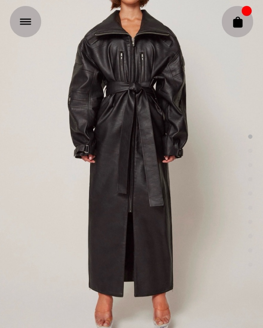Khy Faux Leather Long Coat by KHY - Pickle