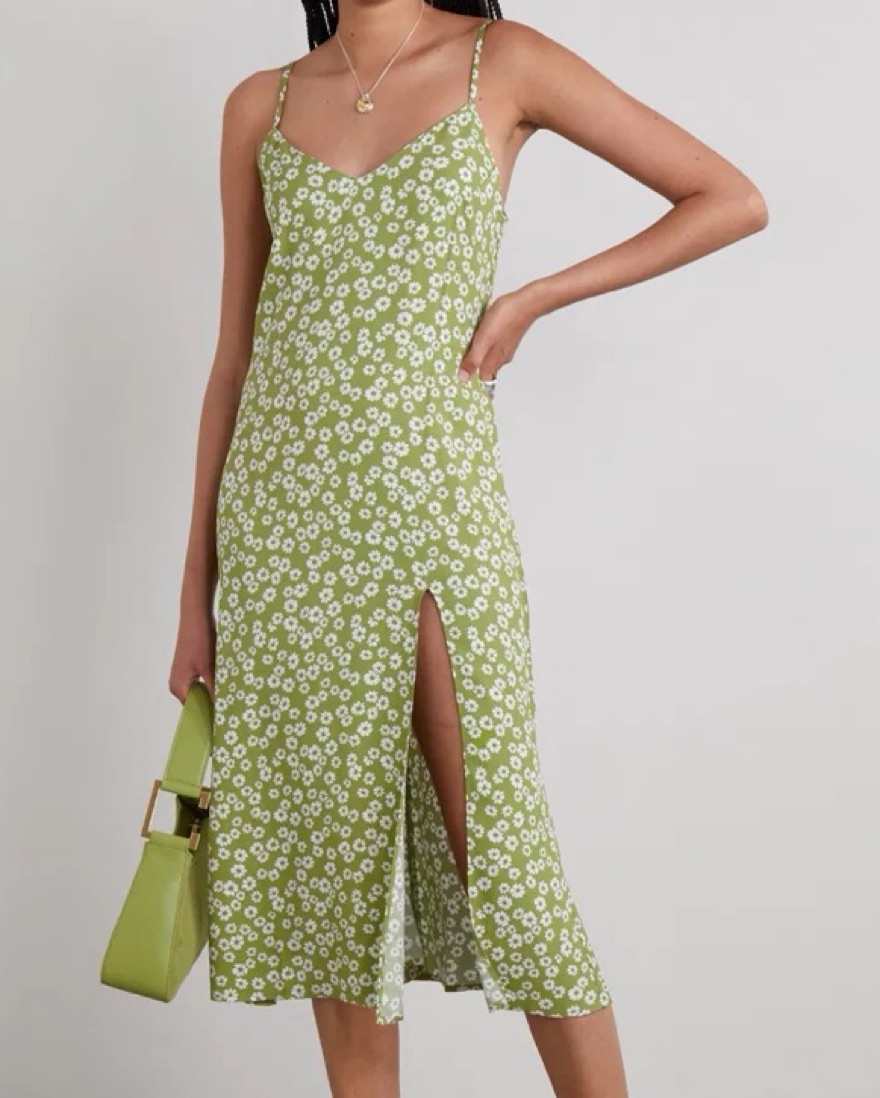 フミリン Reformation Crimini Dress Green/White by Reformation - Pickle