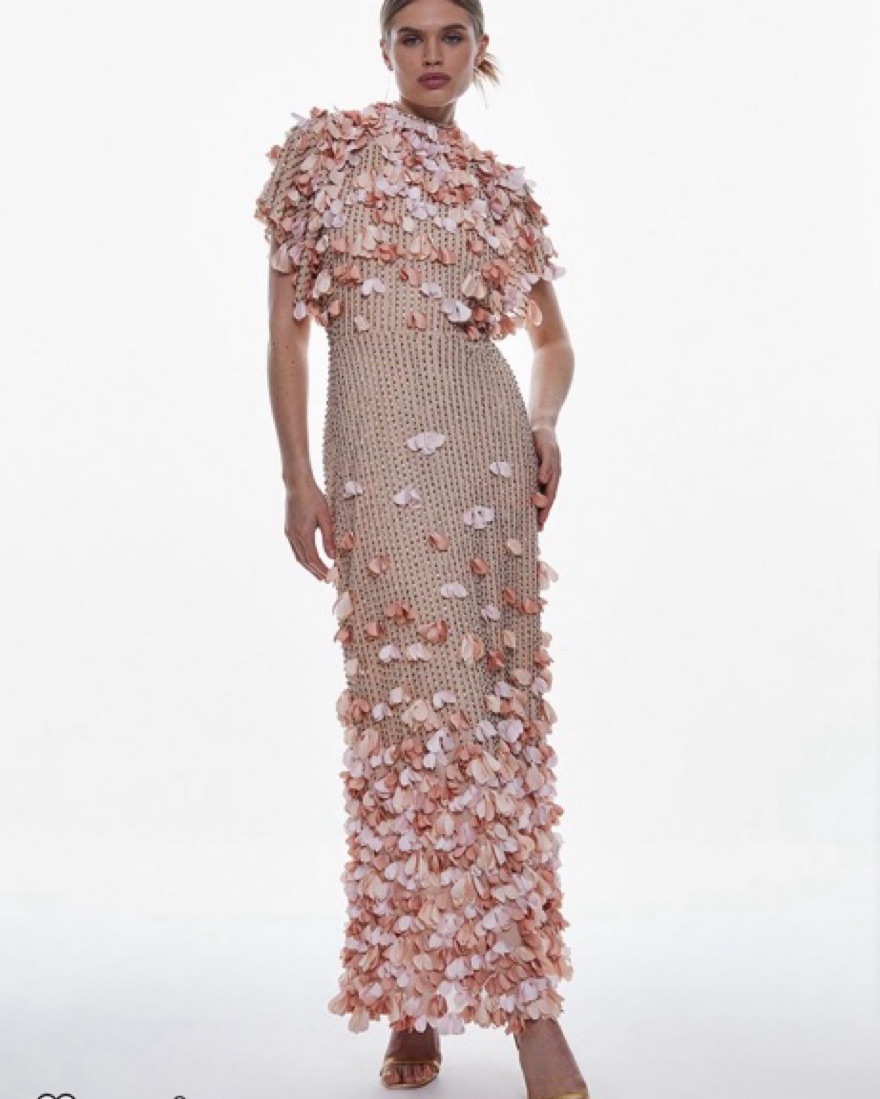 Pink 3D Floral Karen Millen Dress by Karen Millen - Pickle