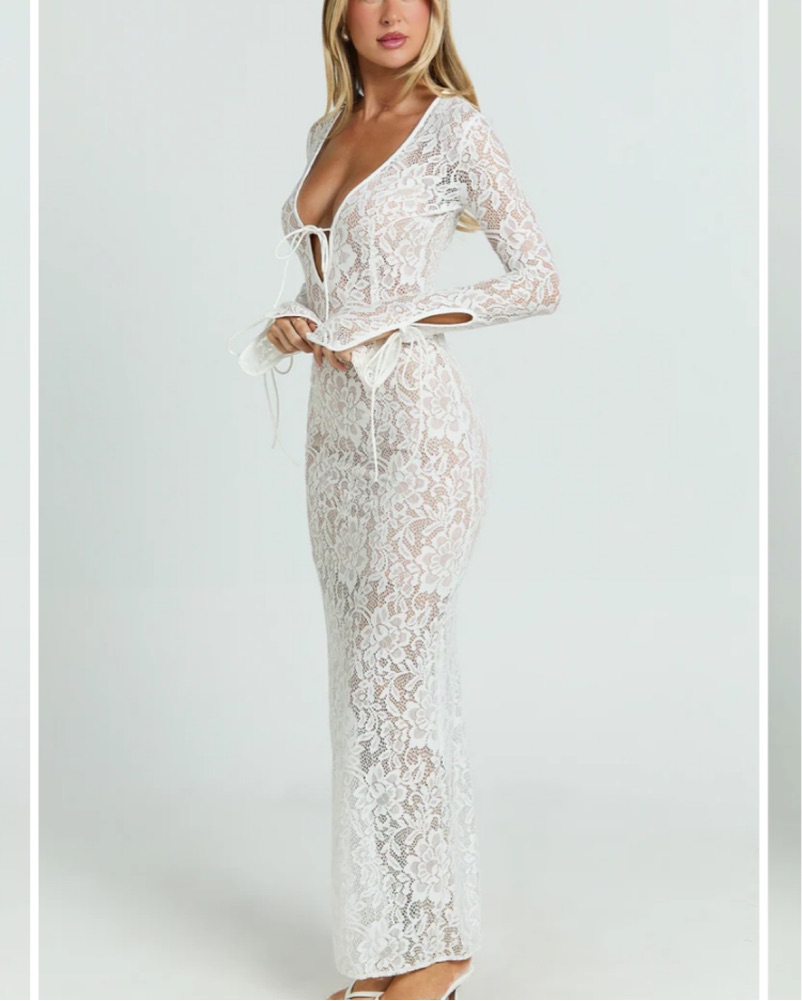 White Lace Maxi Dress- Lining Included! by Showpo - Pickle