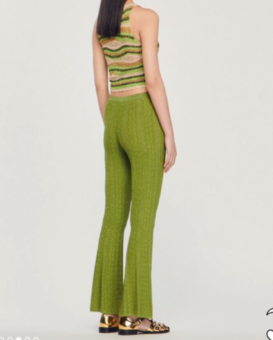 Sandro Green Knit Pants by Sandro - Pickle