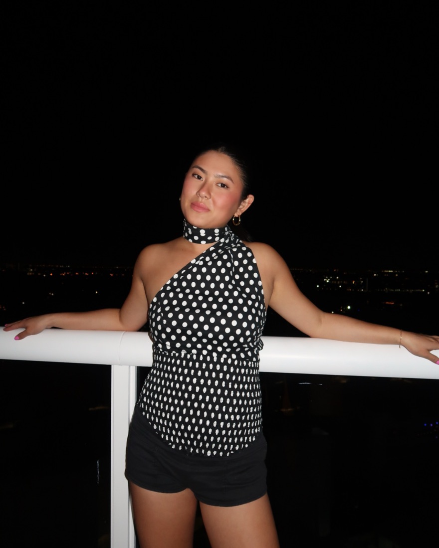 Blondita Polka Dot Scarf Top by Blondita - Pickle