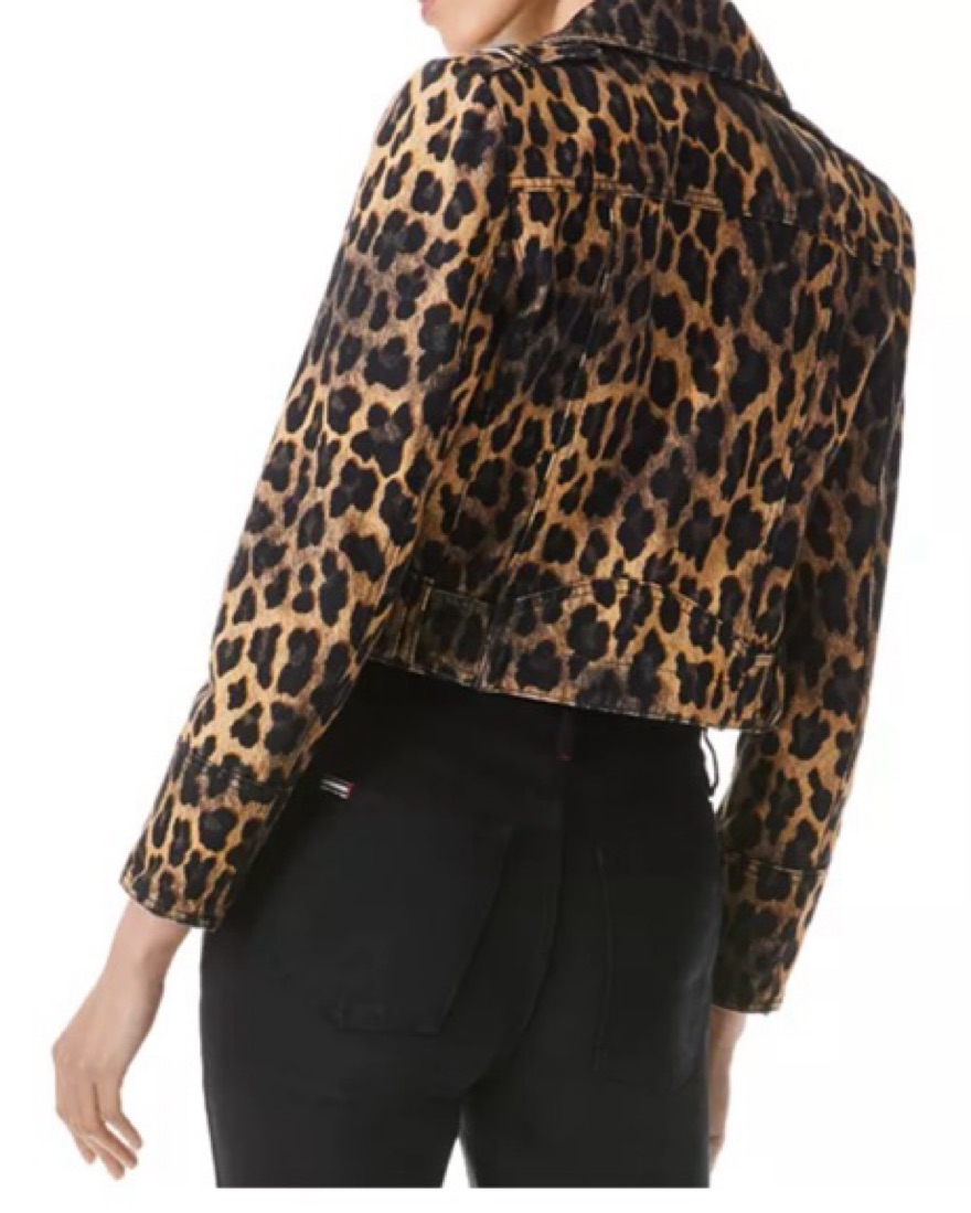 Alice + Olivia Leopard Print Moto Jacket by Alice & Olivia - Pickle