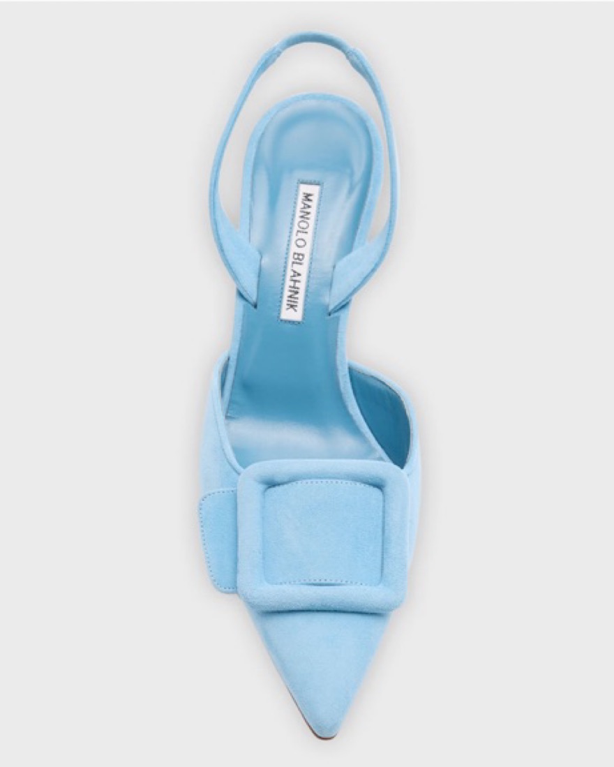 Manolo Blahnik Maysli Slingbacks by Manolo Blahnik - Pickle