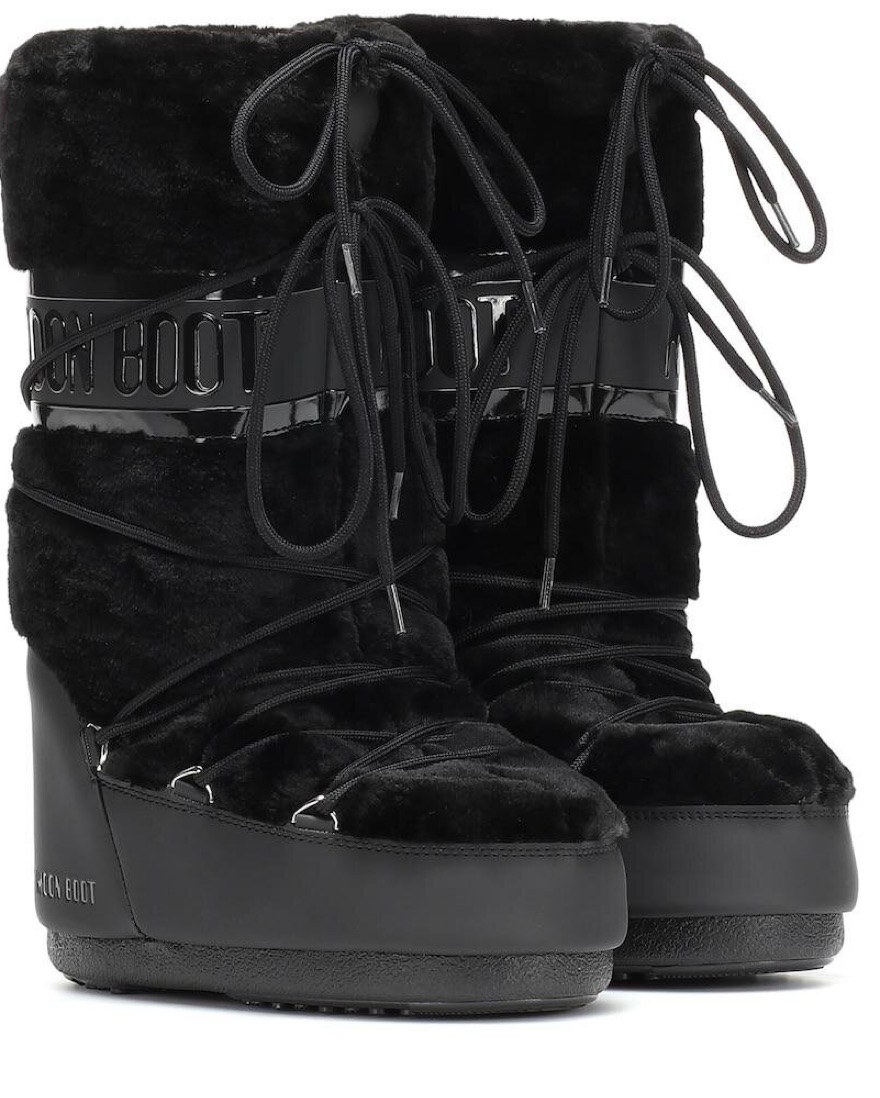 MOON BOOT ブラックラメブーツ　美品 AZALEA WANG KARMELA BLACK FUR MOON BOOT – AKIRA