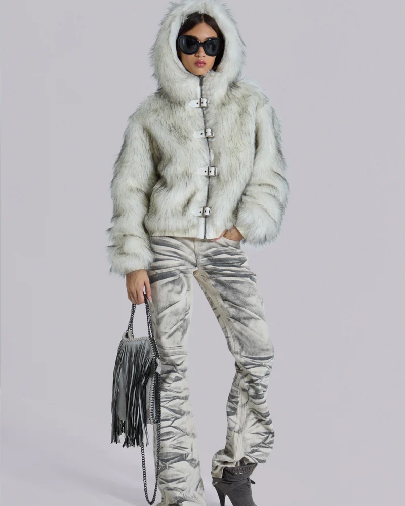 Jaded London Faux Fur Jacket Size XL by Jaded London - Pickle