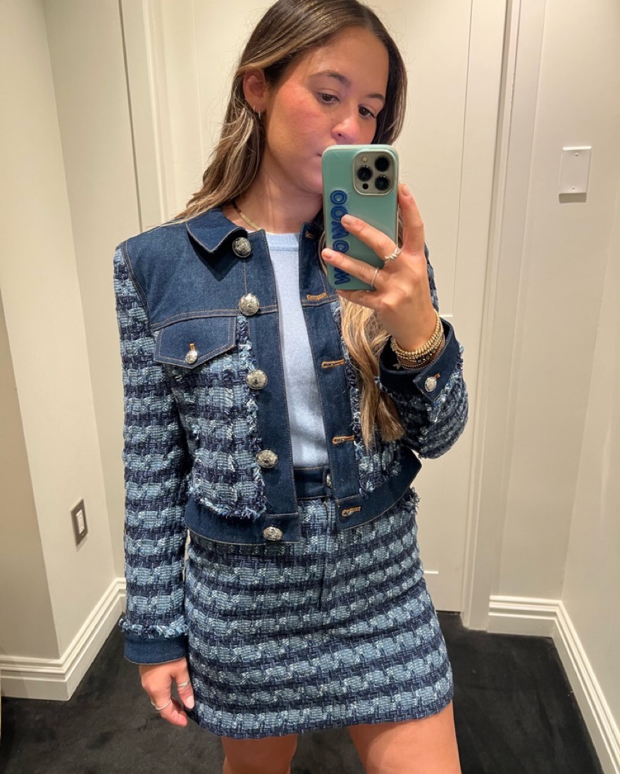 VERONICA BEARD ダブル デニムジャケット シルバー Veronica Beard Slate Denim Dickey | Neiman Marcus