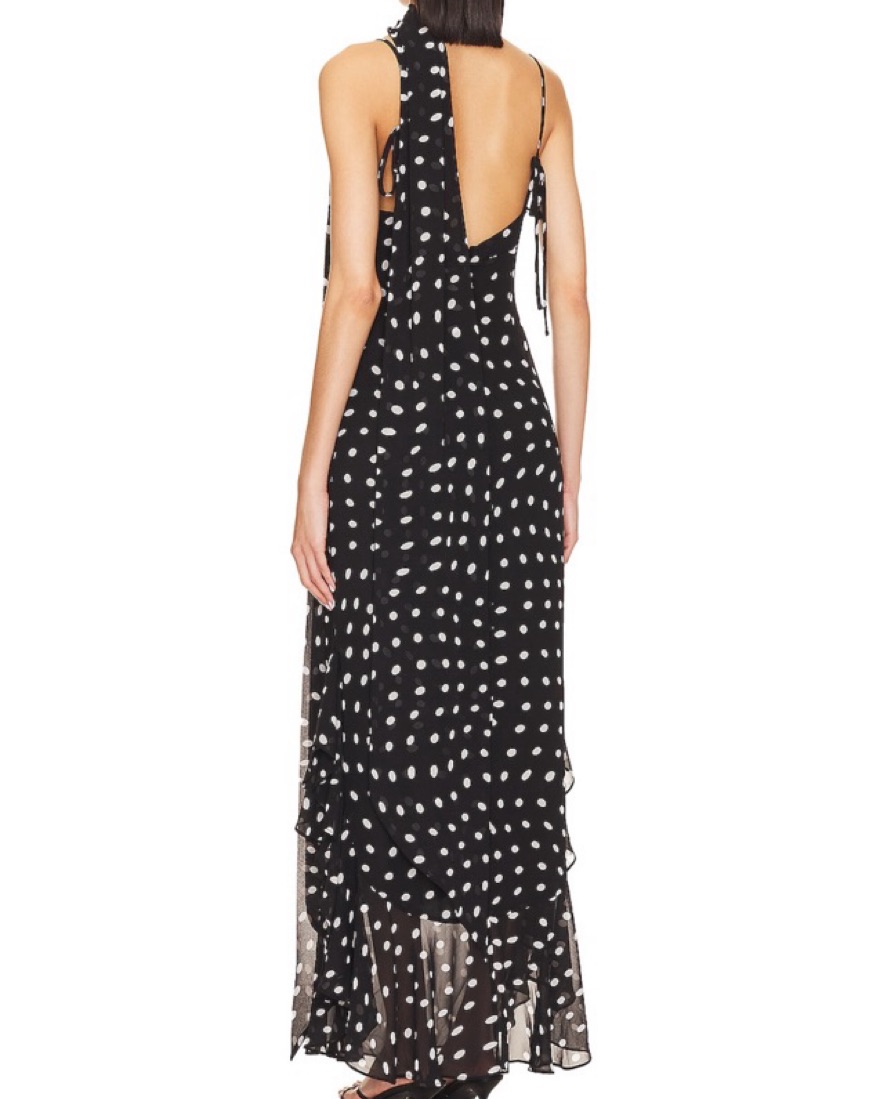 Revolve Polka Dot Dress With Scarf by Revolve - Pickle