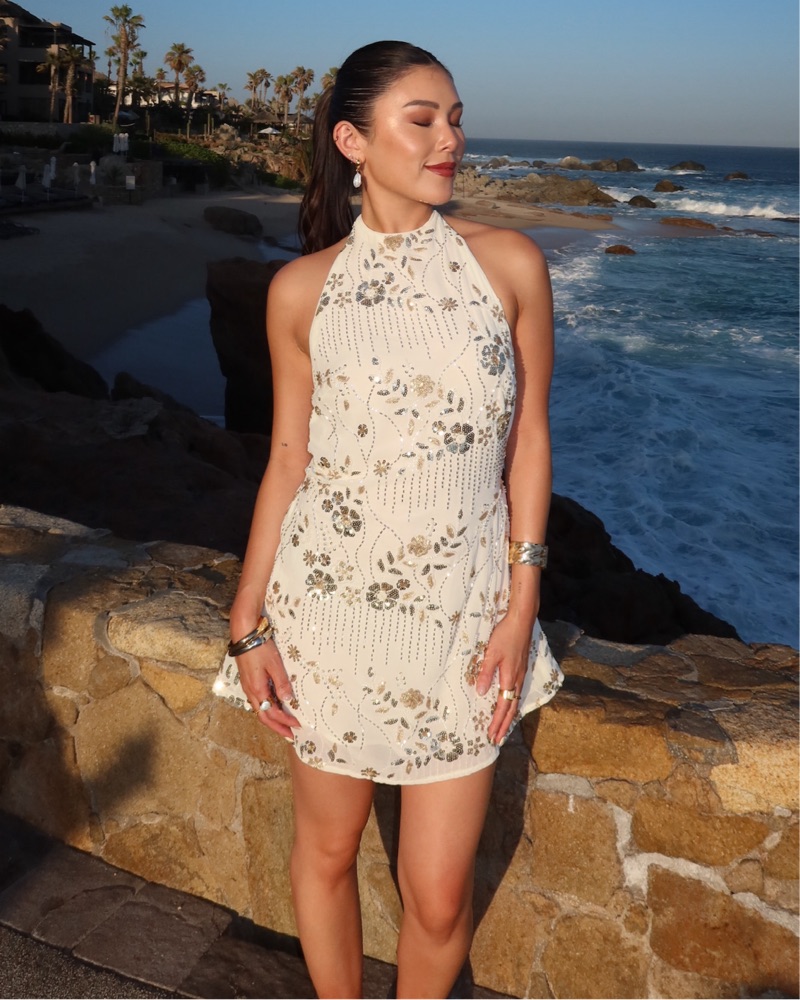 Peppermayo Leo Beaded Mini Dress by Peppermayo - Pickle