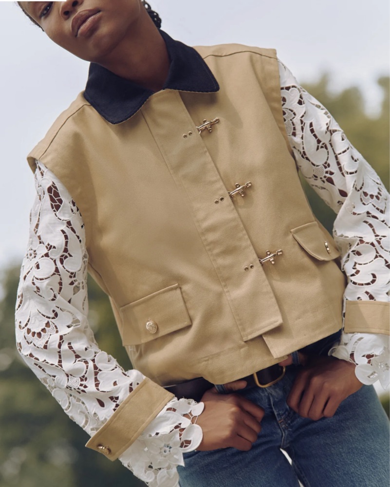 Hill House The Clarisse Lace Jacket by Hill House - Pickle