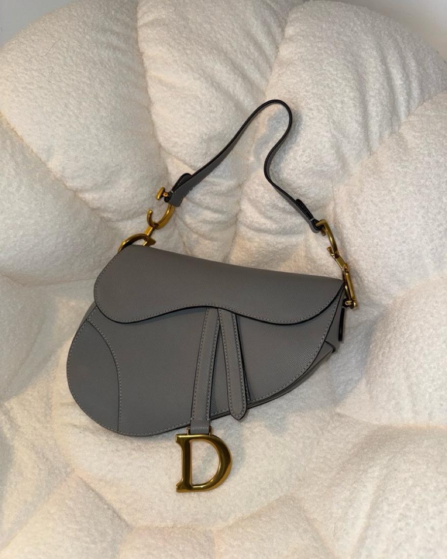 Dior Settle Gray Leather Bag by Christian Dior - Pickle