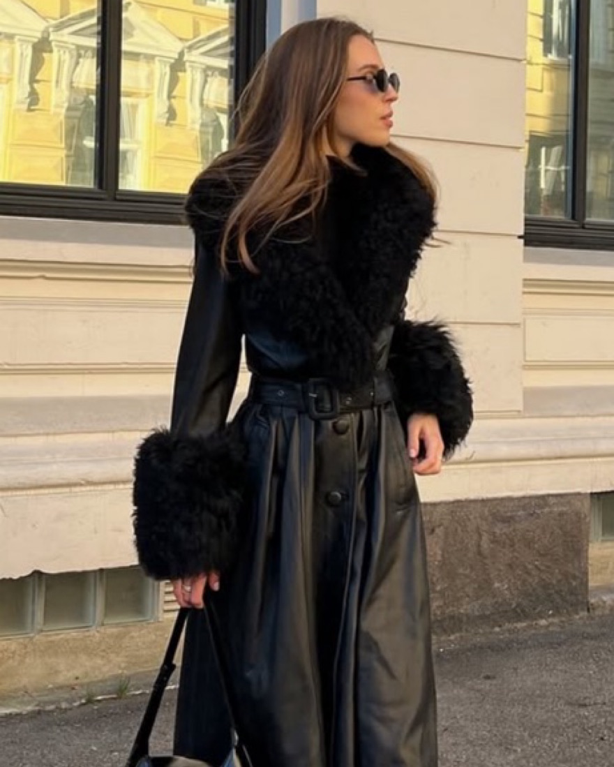 Saks Potts Leather Fur Coat by Saks Potts - Pickle