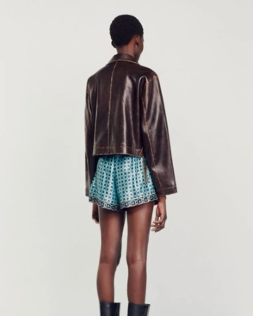 Sandro Jude Lambskin Leather Jacket by Sandro - Pickle