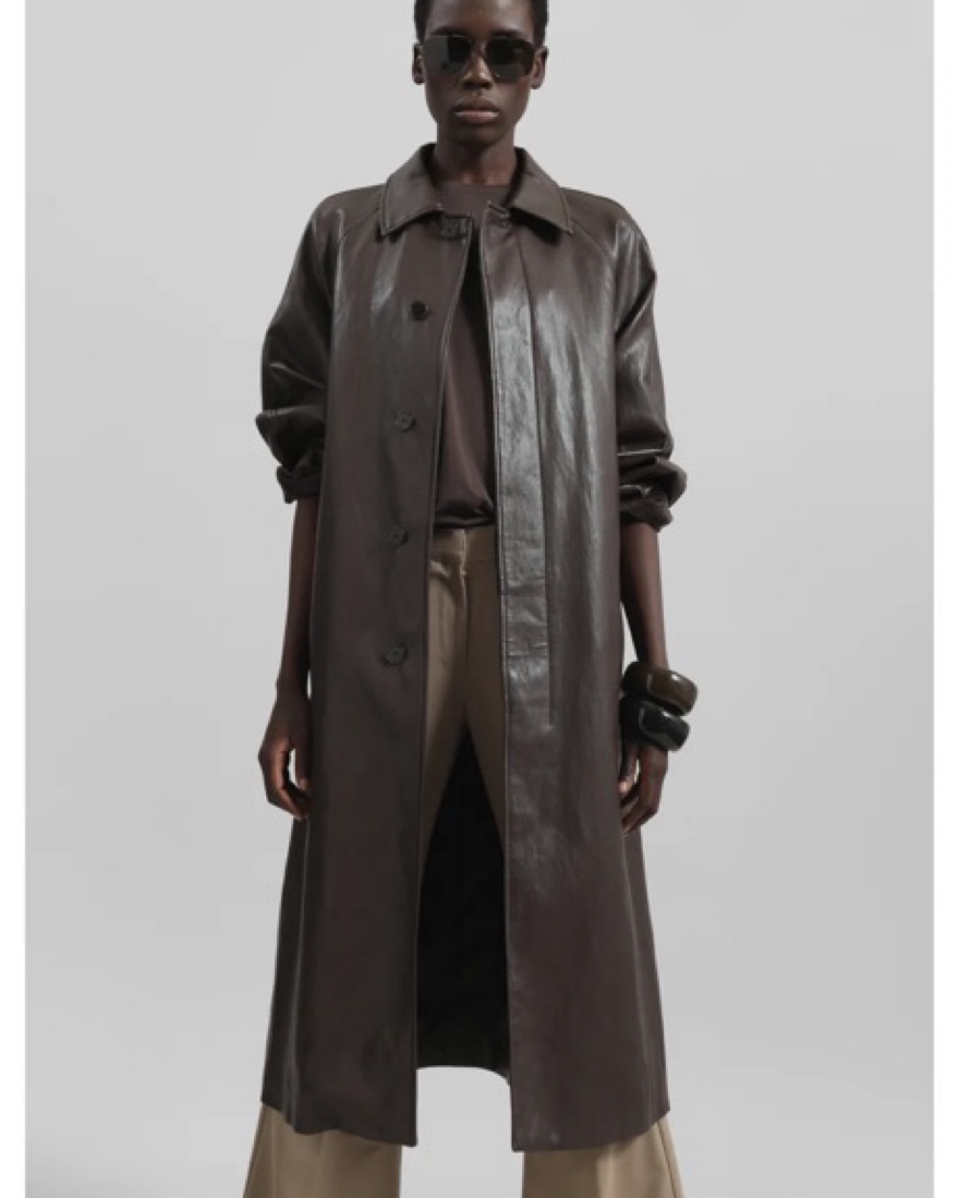 Frankie Shop Skane Faux Leather Trench by The Frankie Shop - Pickle