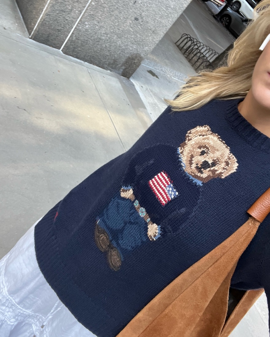 Polo Ralph Lauren Bear Flag Sweater by Polo Ralph Lauren - Pickle