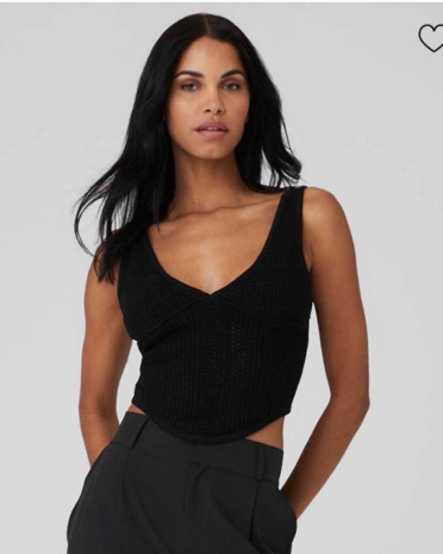 Alo Yoga Corset Knit Top Tank by Alo Yoga - Pickle