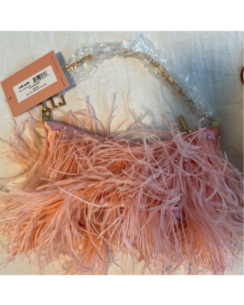 Cult gaia ostrich feather shoulder bag by Cult Gaia - Pickle