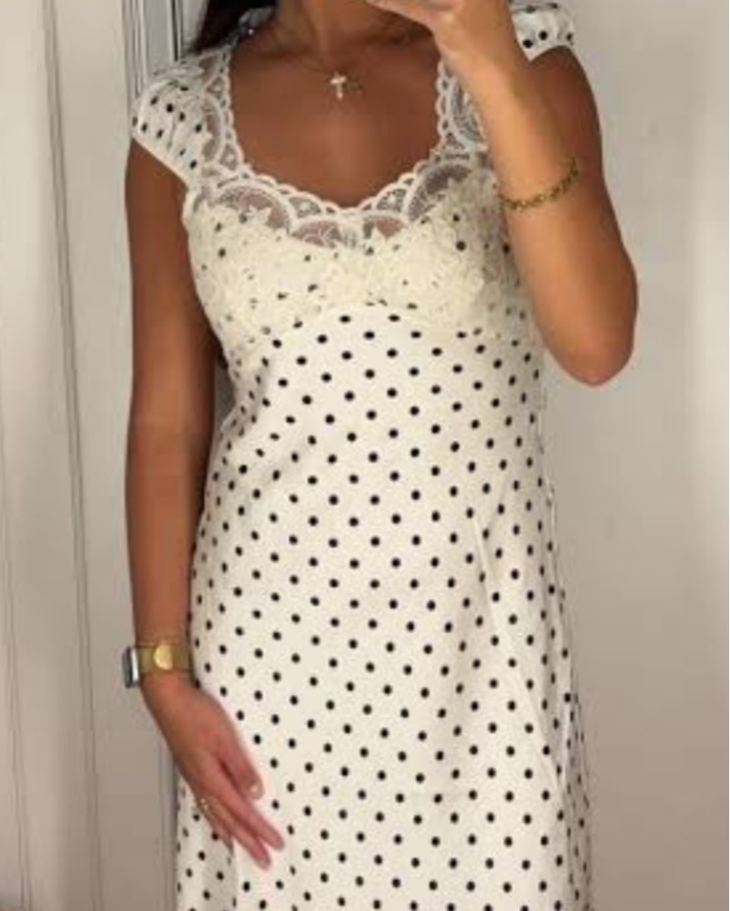 Elegant Polka Dot Lace Dress by Jessica Simpson - Pickle
