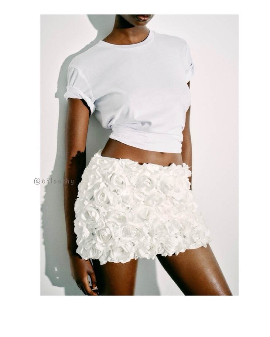Zara Floral Rosette Mini Skirt by Zara - Pickle
