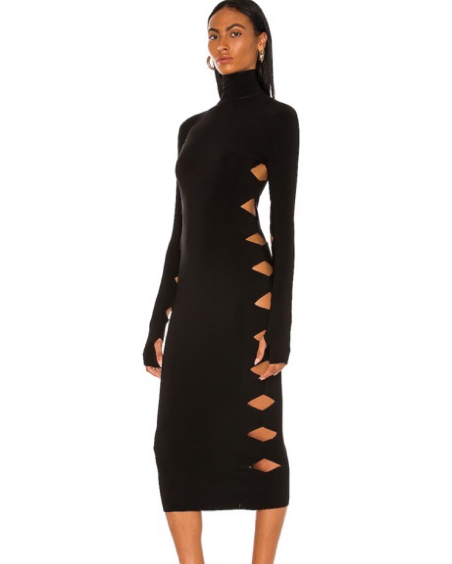 Norma Kamali Long Sleeve Cut Dress by Norma Kamali - Pickle