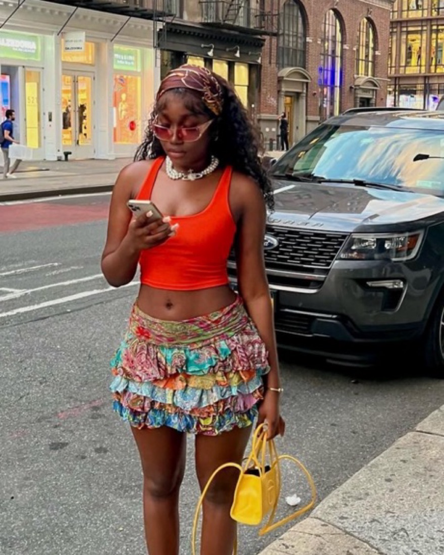 Zara Mini Ruffle Patchwork Skirt by Zara - Pickle