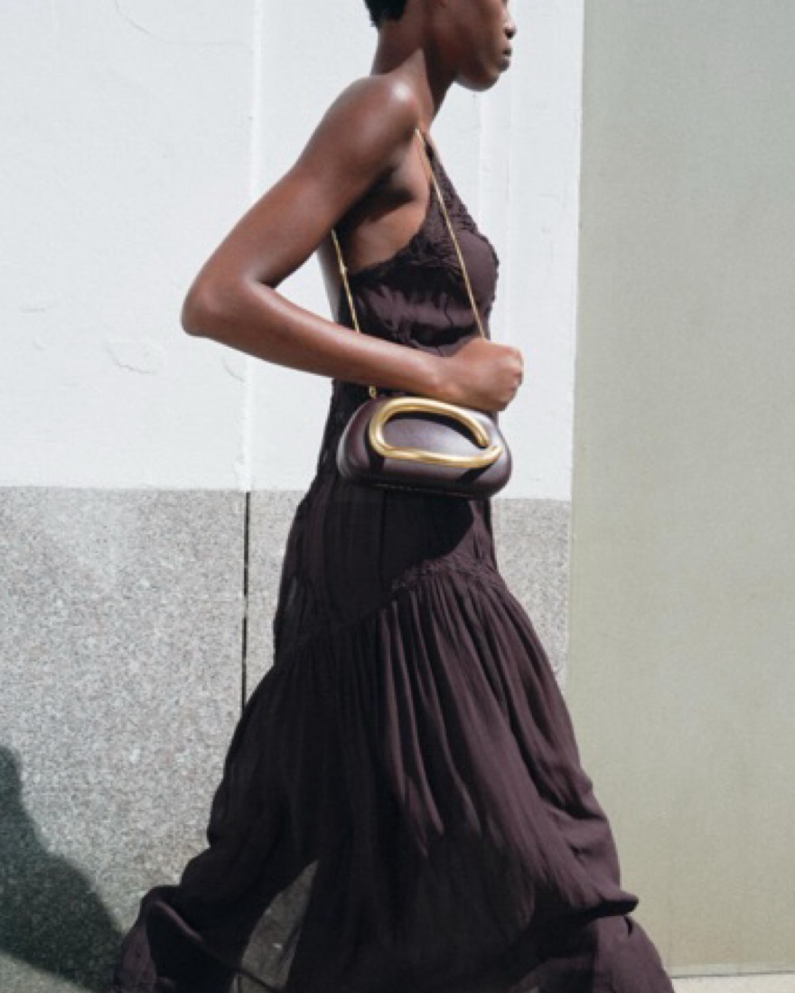 Burgandy And Gold Box Clutch by Zara - Pickle