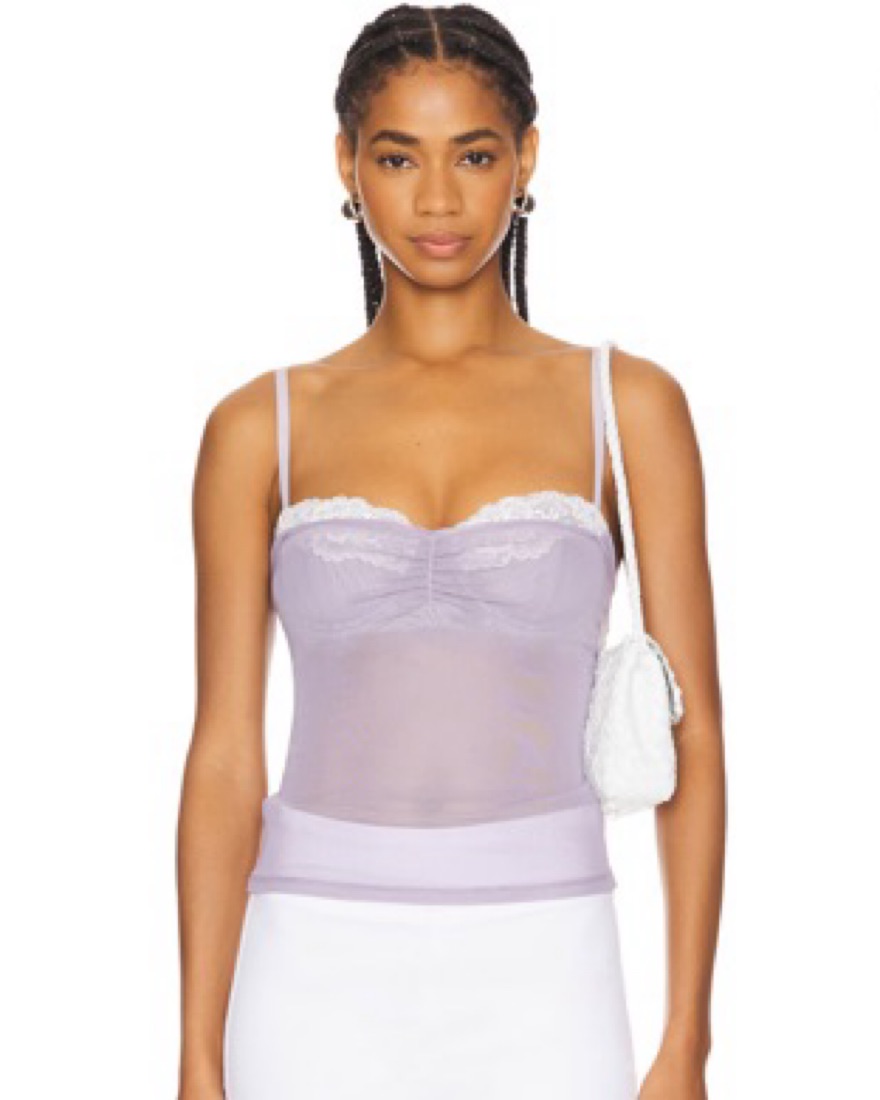 Elegant Lavender Lace Camisole by Miaou - Pickle