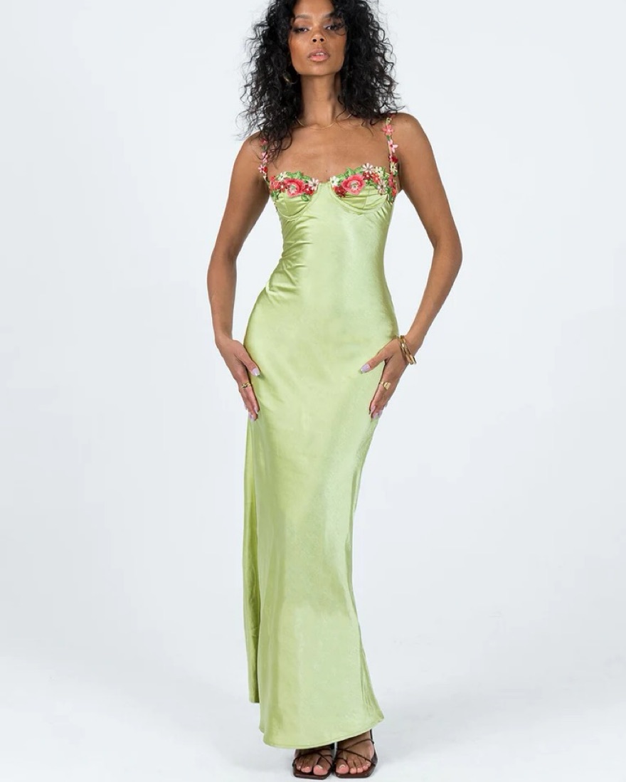 KENZIE MAXI DRESS GREEN by Princess Polly - Pickle