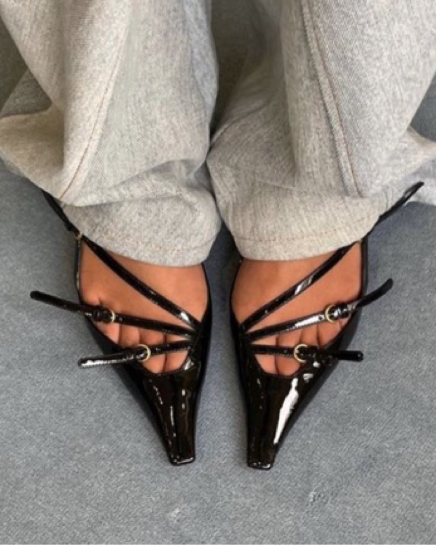 Viral Miu Miu Patent Leather Sling Back by Miu Miu - Pickle