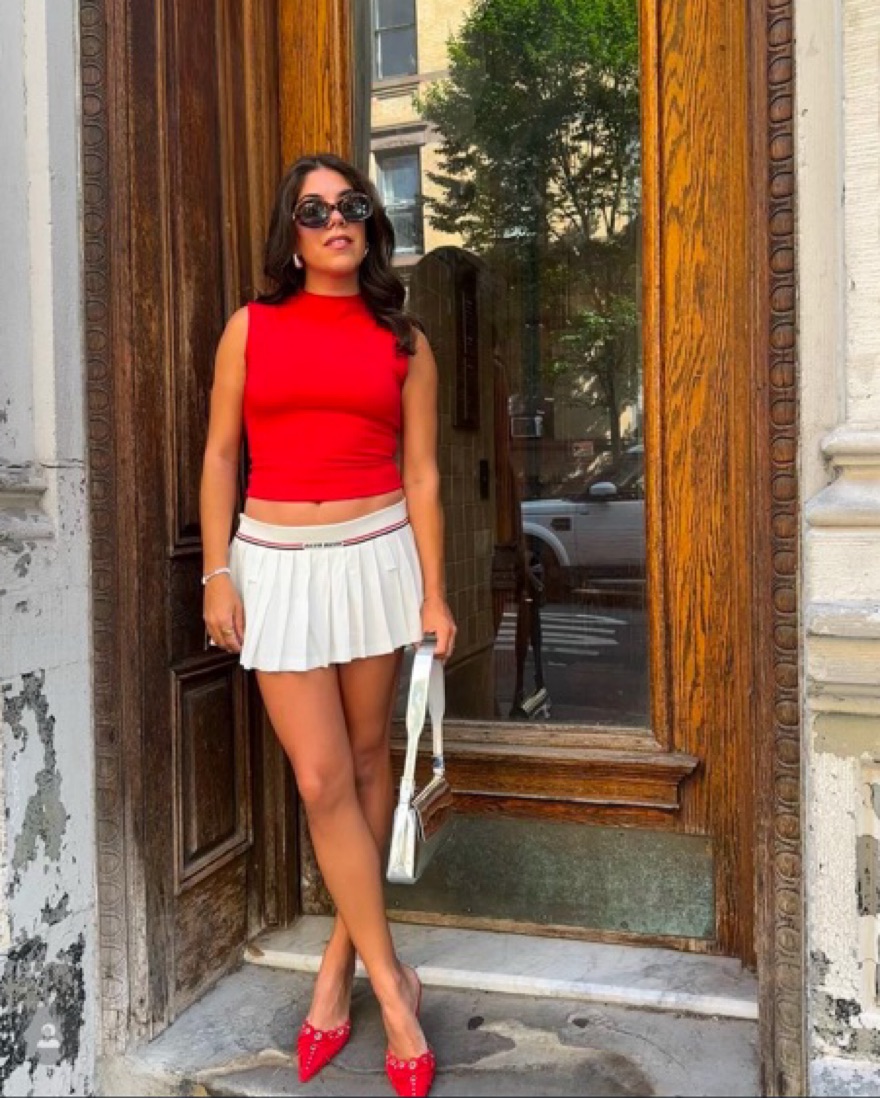 Miu Miu Pleated Mini Skirt by Miu Miu - Pickle