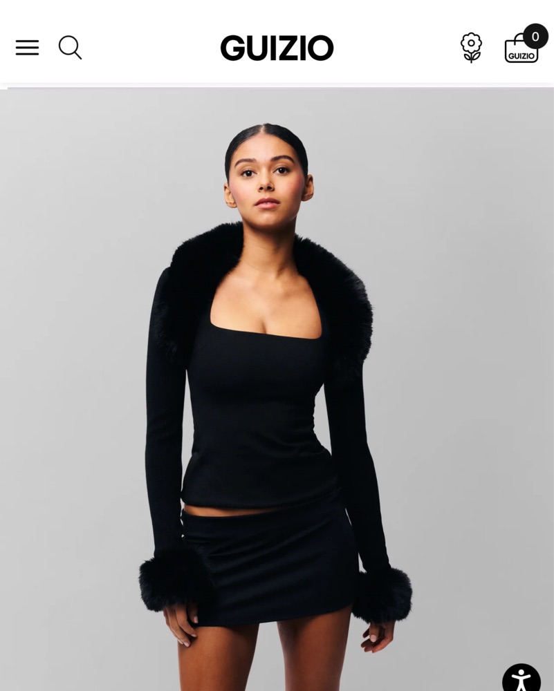 Faux Fur Knit Bolero In Black by Guizio - Pickle