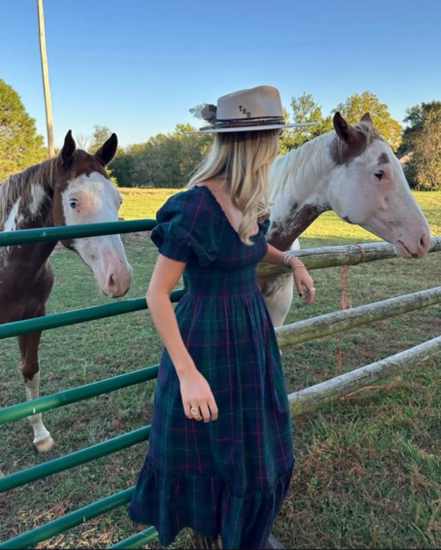 Hillhouse Tartan Louisa Nap Dress by Hill House - Pickle