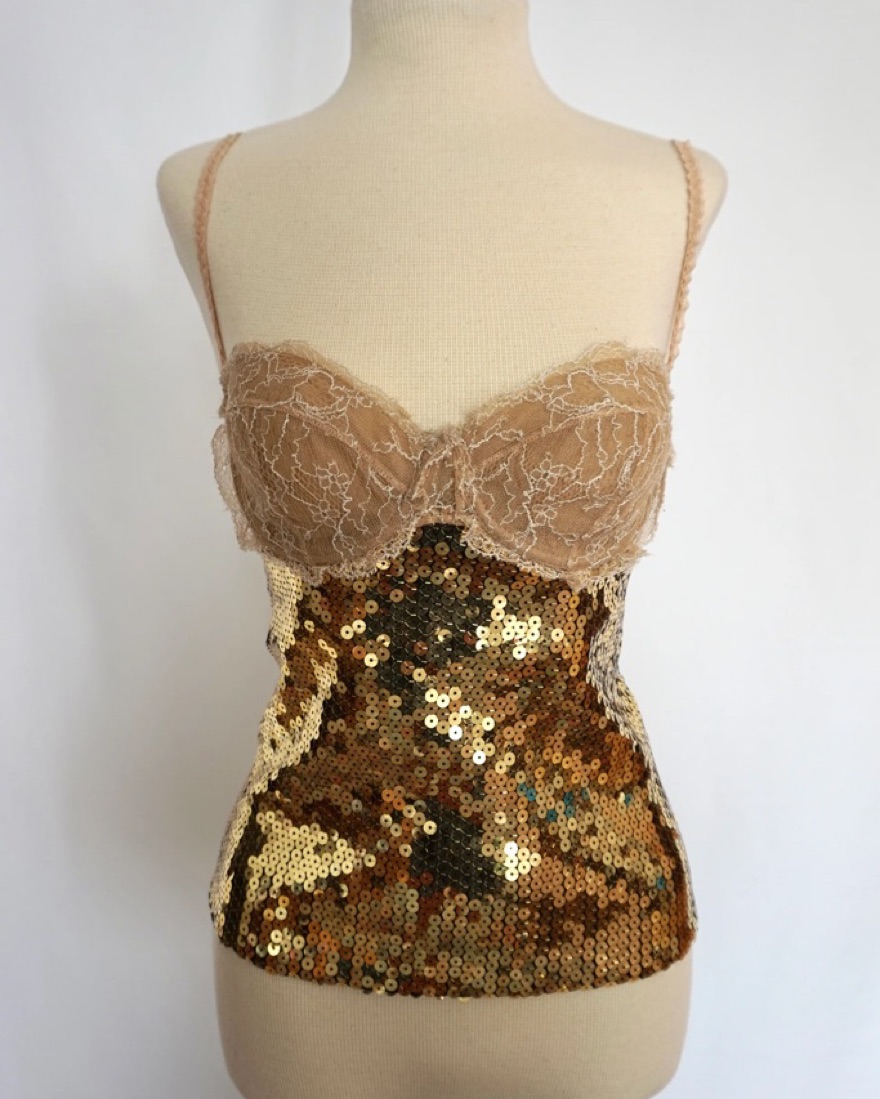 Vintage Dolce & Gabbana Sequin Bustier by Dolce + Gabbana - Pickle