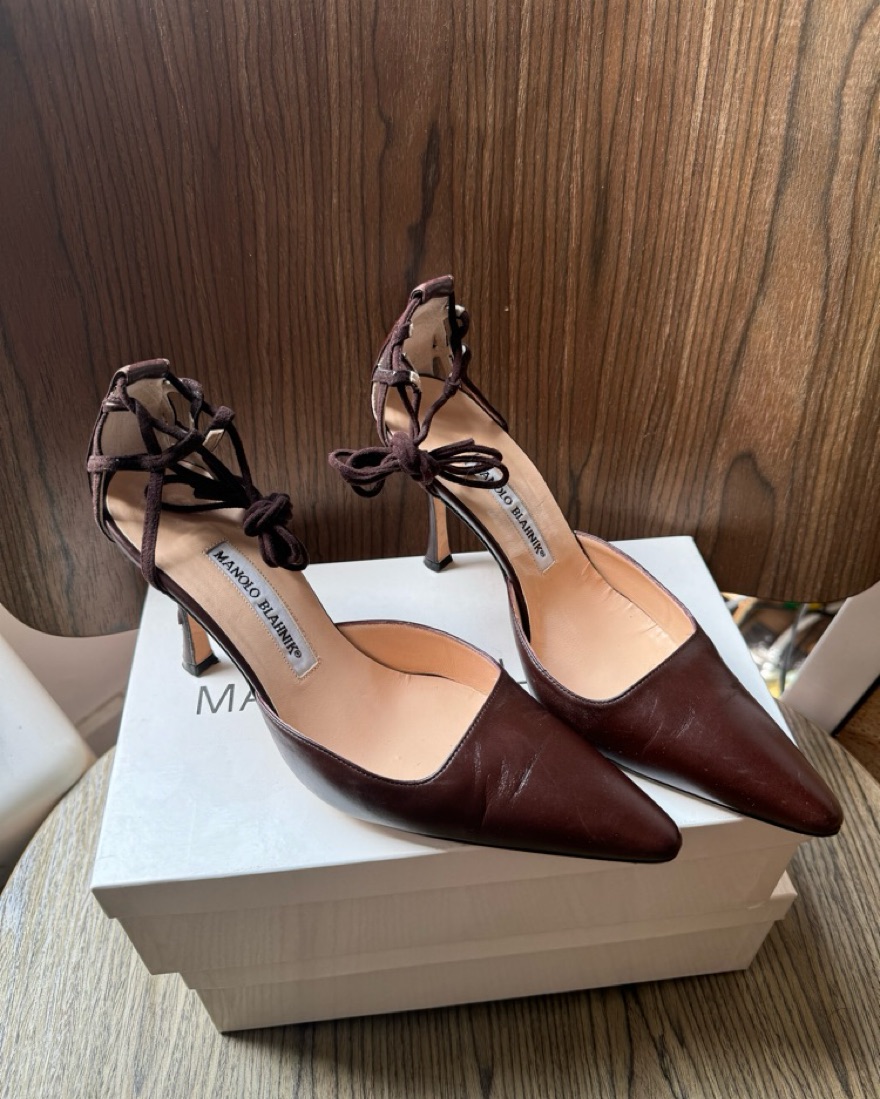 Vintage Manolo Blahnik Brown Heel by Manolo Blahnik - Pickle