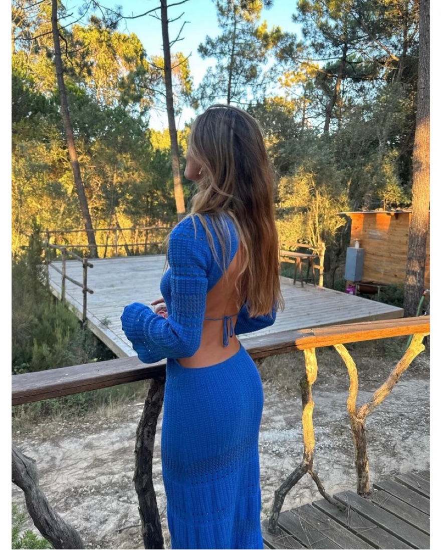 Susmies Serranito Long Dress - Ocean by Susmies - Pickle