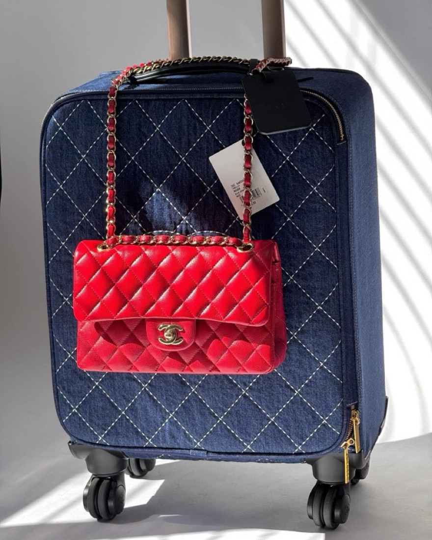 Chanel Red Lambskin Medium Flap Bag by Chanel - Pickle