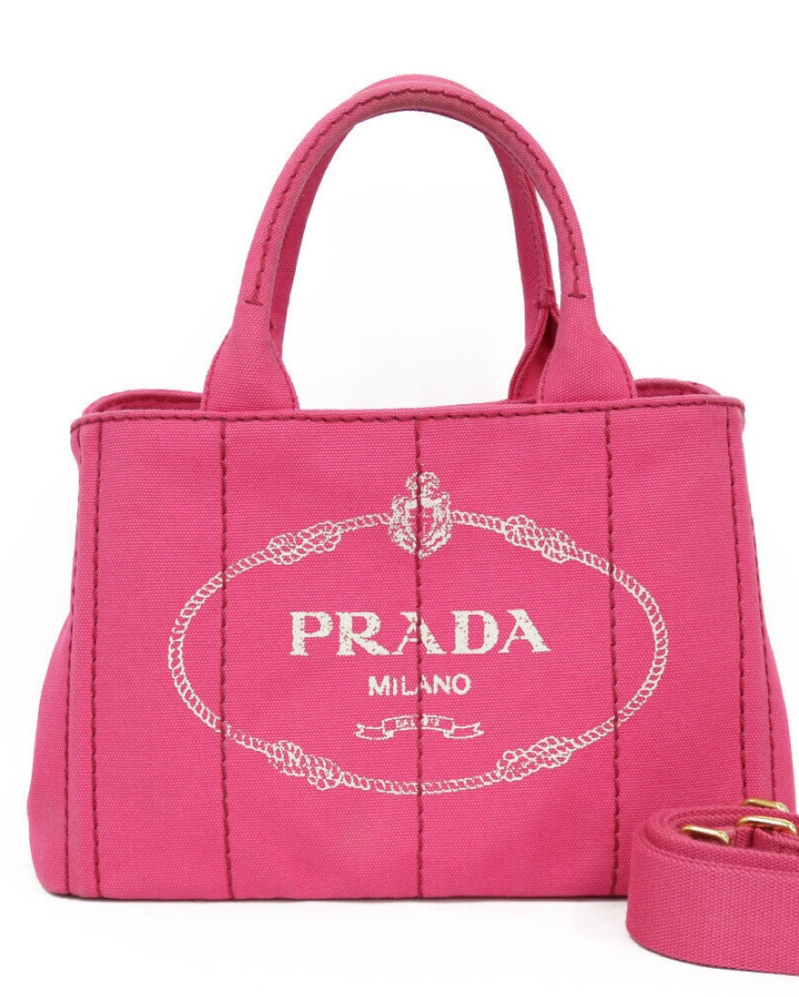 Prada - Canapa Pink Tote Bag by Prada - Pickle