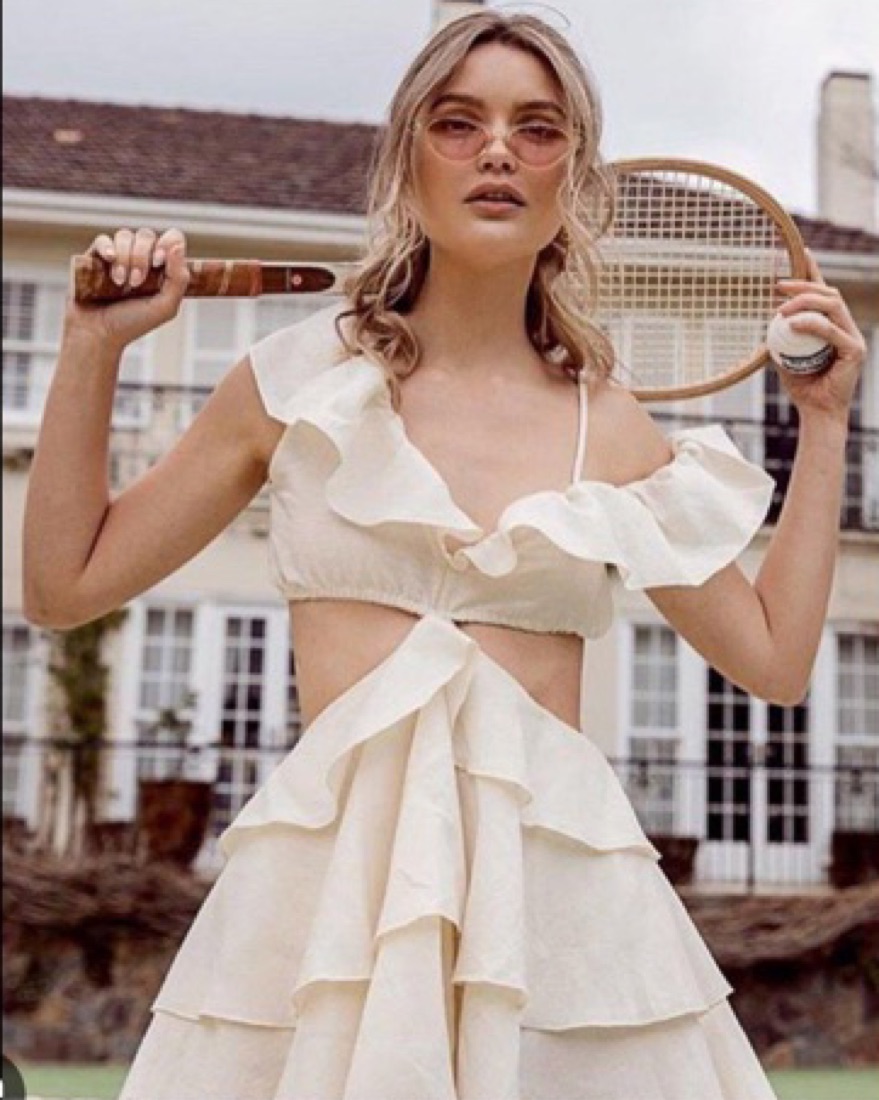 Sofia The Label Cream Ruffle Mini Dress by Sofia the Label - Pickle