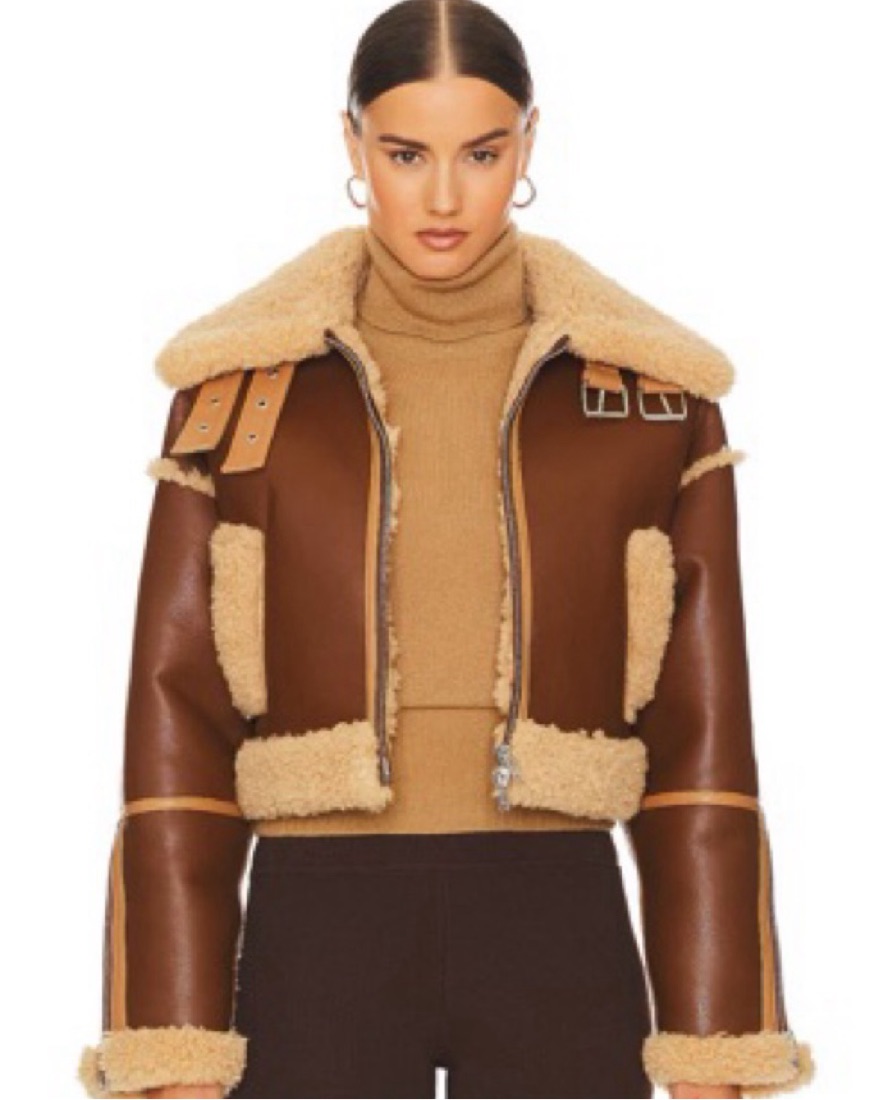 Helsa Faux Leather Cropped Jacket by Helsa - Pickle