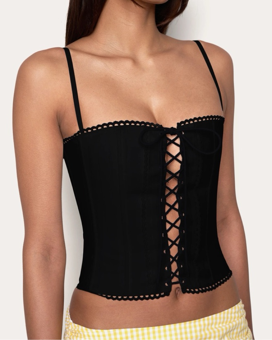 Danielle Guizio Cotton Scallop Corset by Danielle Guizio - Pickle