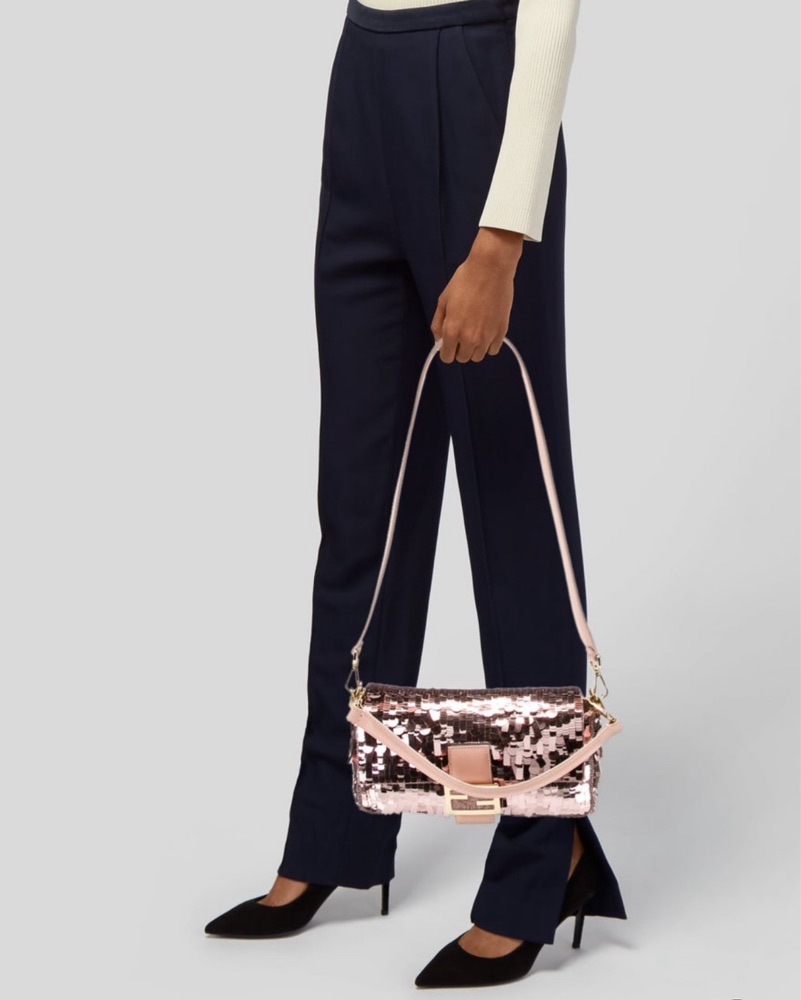 Fendi Pink Sequin Baguette Bag by Fendi - Pickle